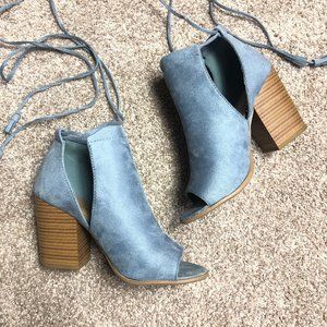 SODA Suede Lace up Heels